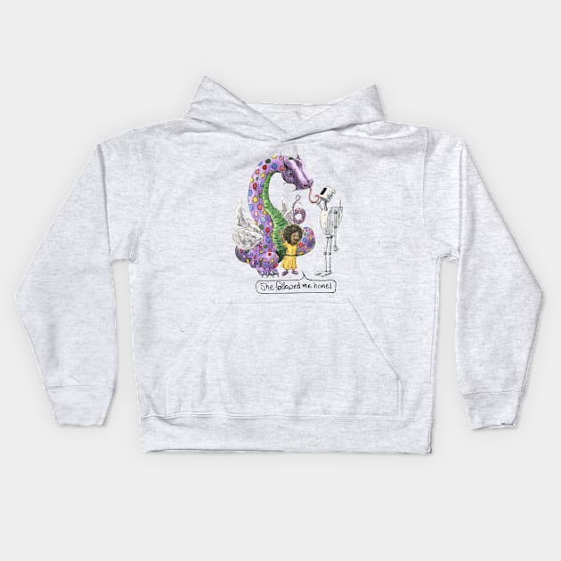 SuZie and the Polka Dot Dragon Kids Hoodie by seangreenbergart